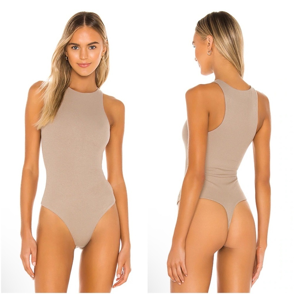 Lovers and Friends Reading Bodysuit in Taupe